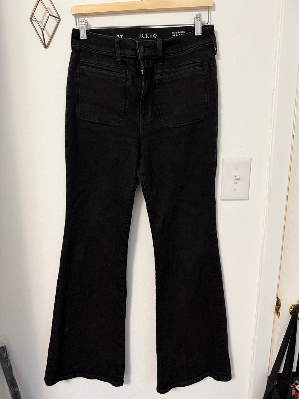 J.Crew '96 Flare Black Flare Jeans Waist 27